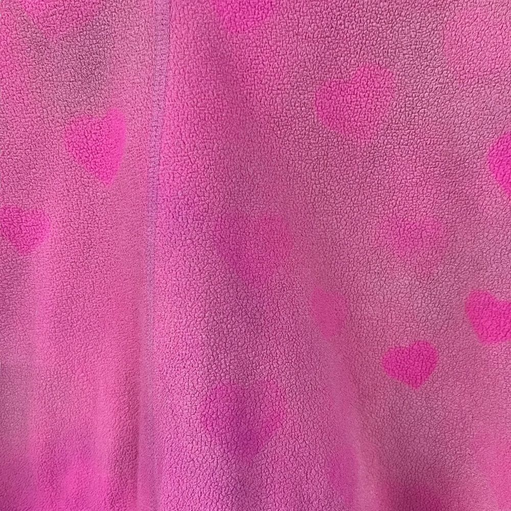 Hand painted fleece hoodie black and pink hearts - Picture 9 of 11
